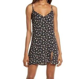 Reformation black mini Ventura Slip dress